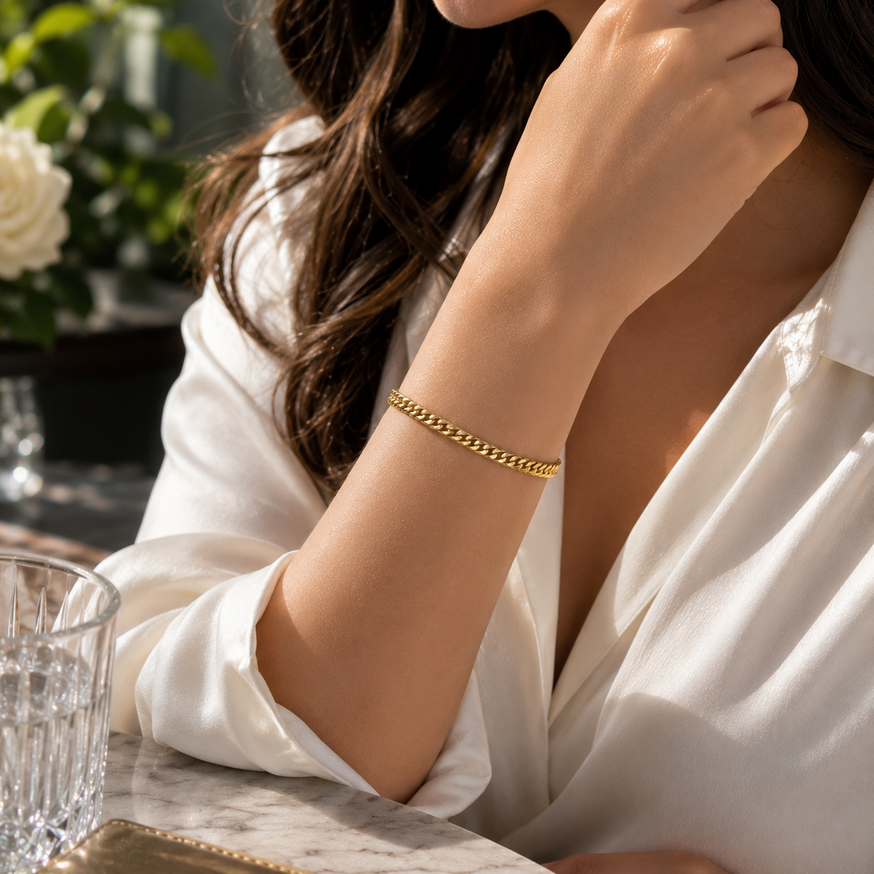 Gold Slim Cuban Bracelet