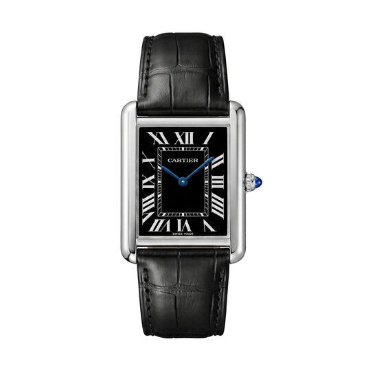 Cartier Tank Black Leather Strap Unisex Watch
