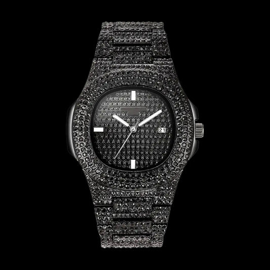 PP All Black Iced out Watch
