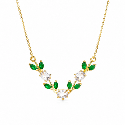Tulip Leaf Crystal Necklace