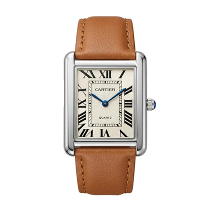 Cartier Tank Leather Strap Unisex Watch