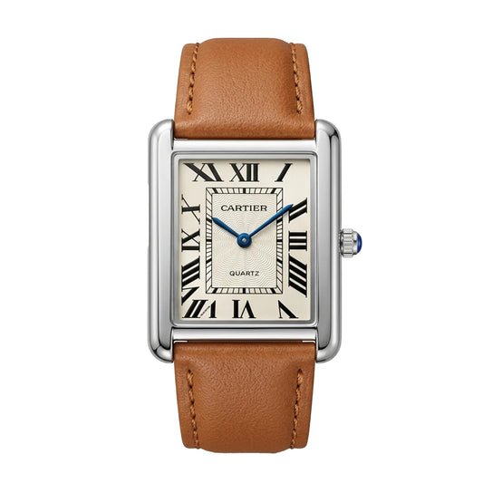 Cartier Tank Leather Strap Unisex Watch