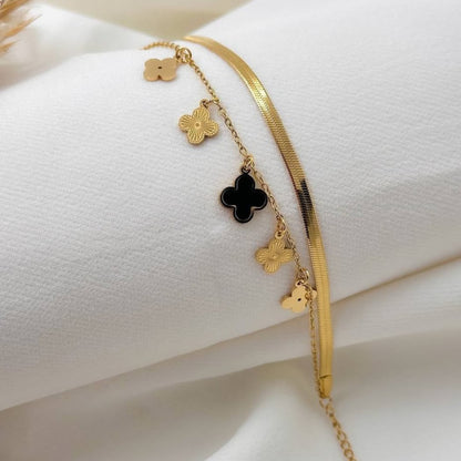 Clover Snake Chain Bracelet