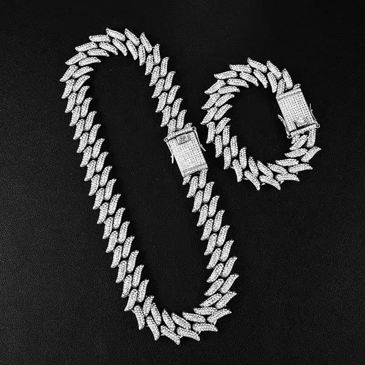 Iced Out Dragon Spike Chain (Set)