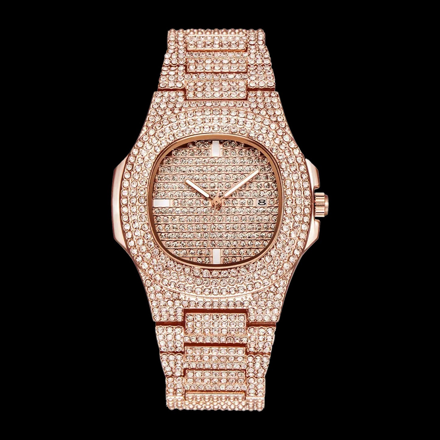 PP Silver Iced out Watch