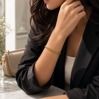 Gold Slim Cuban Bracelet