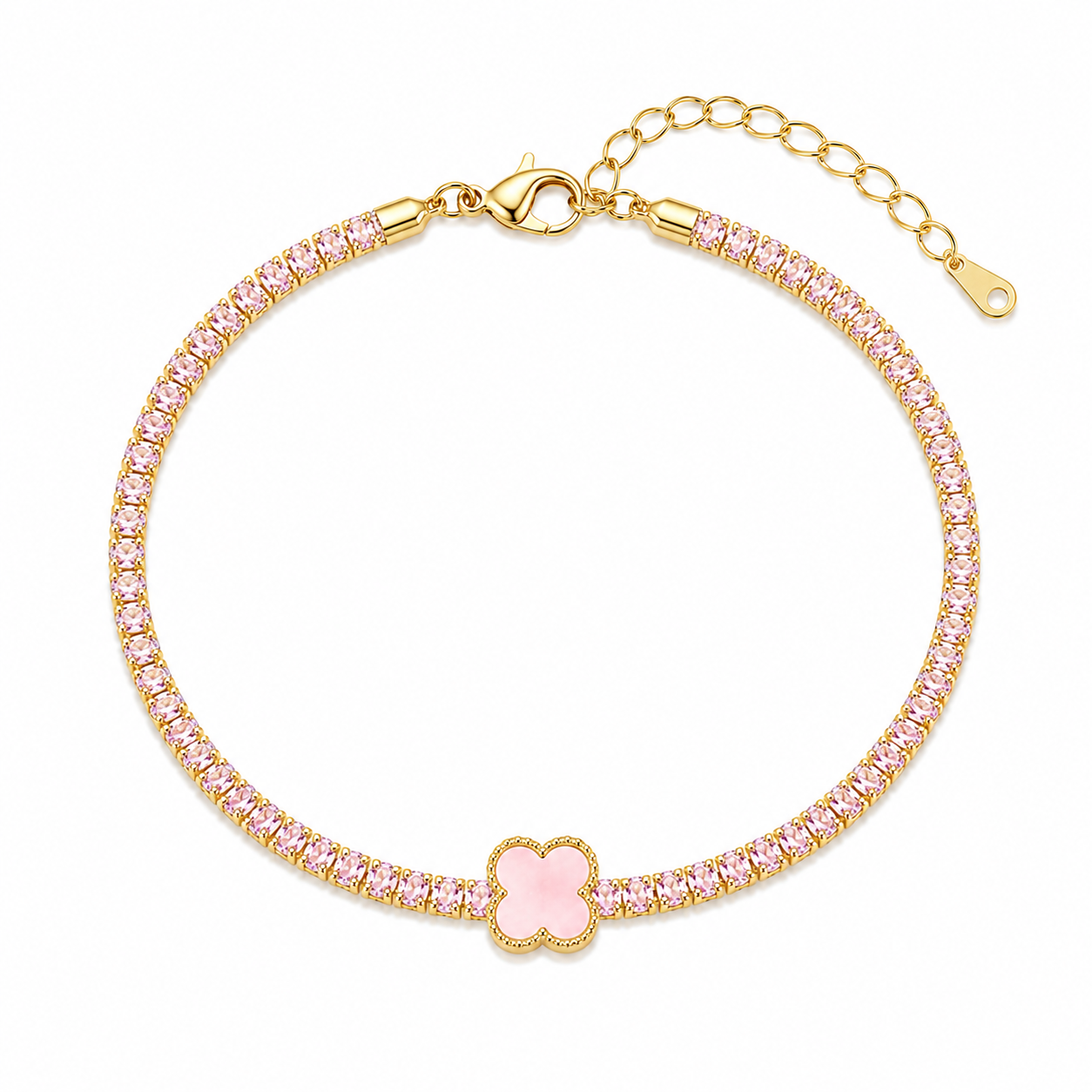 Clover Edge Tennis Bracelet