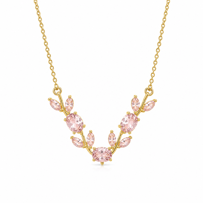 Tulip Leaf Crystal Necklace