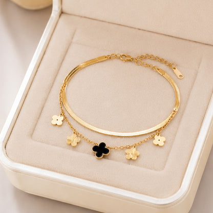 Clover Snake Chain Bracelet