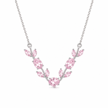 Tulip Leaf Crystal Necklace