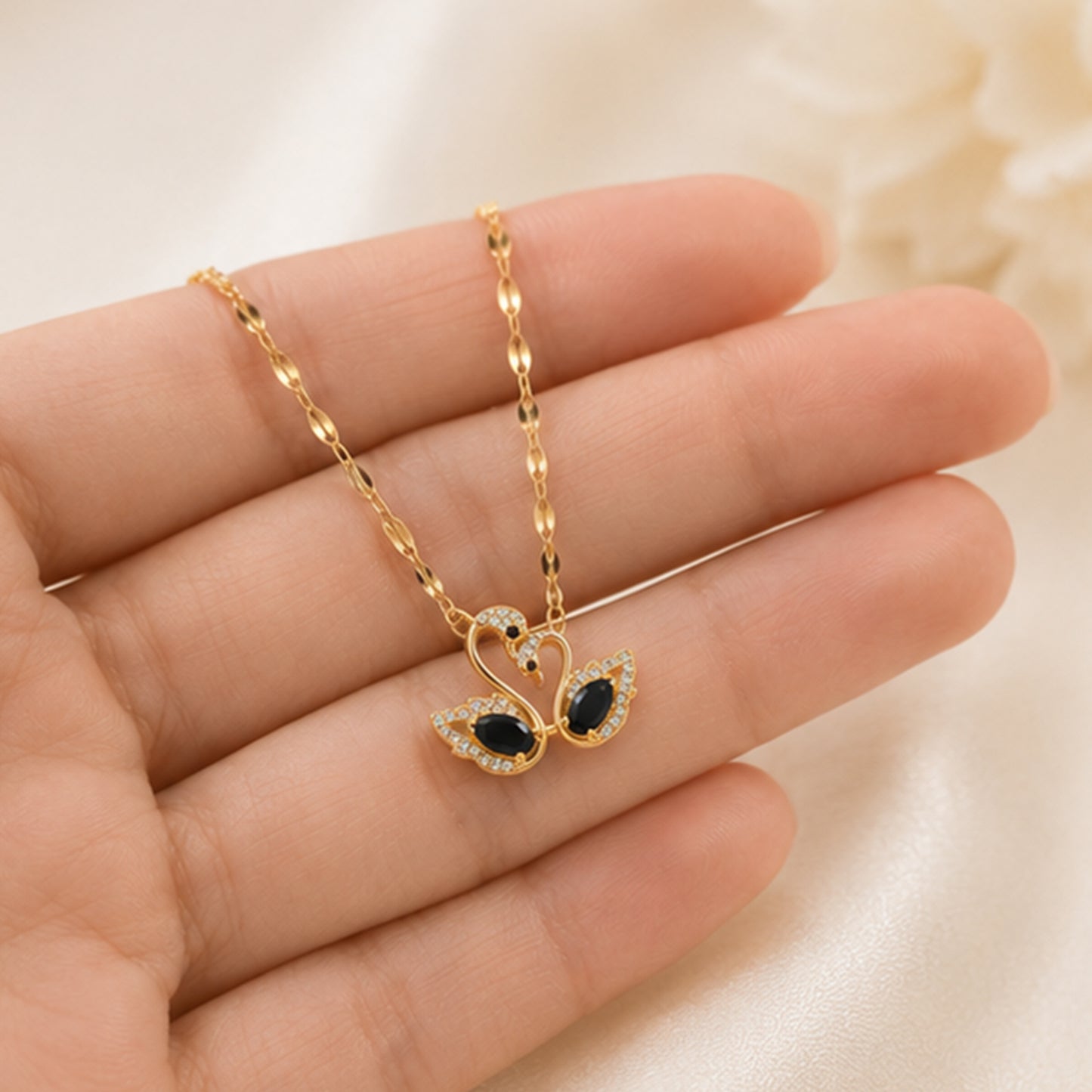 Swan Heart Necklace