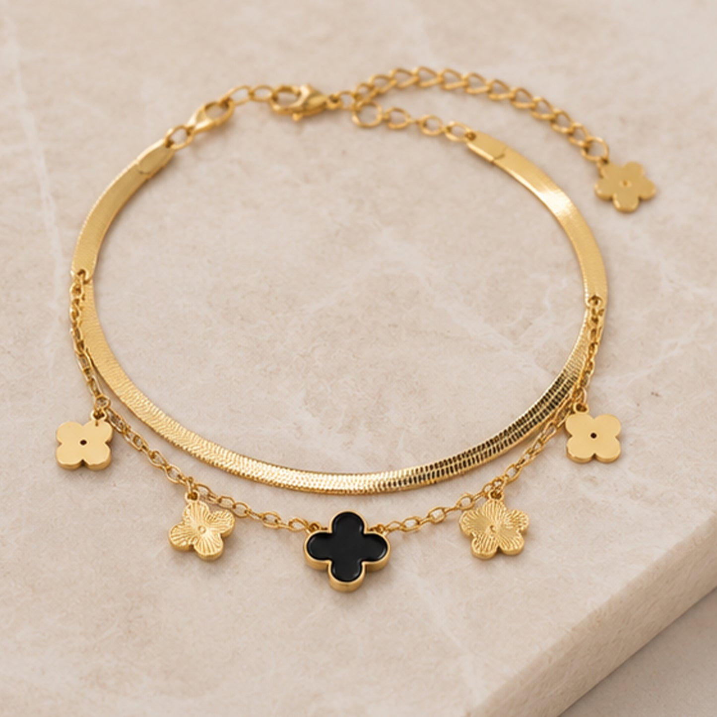 Clover Snake Chain Bracelet